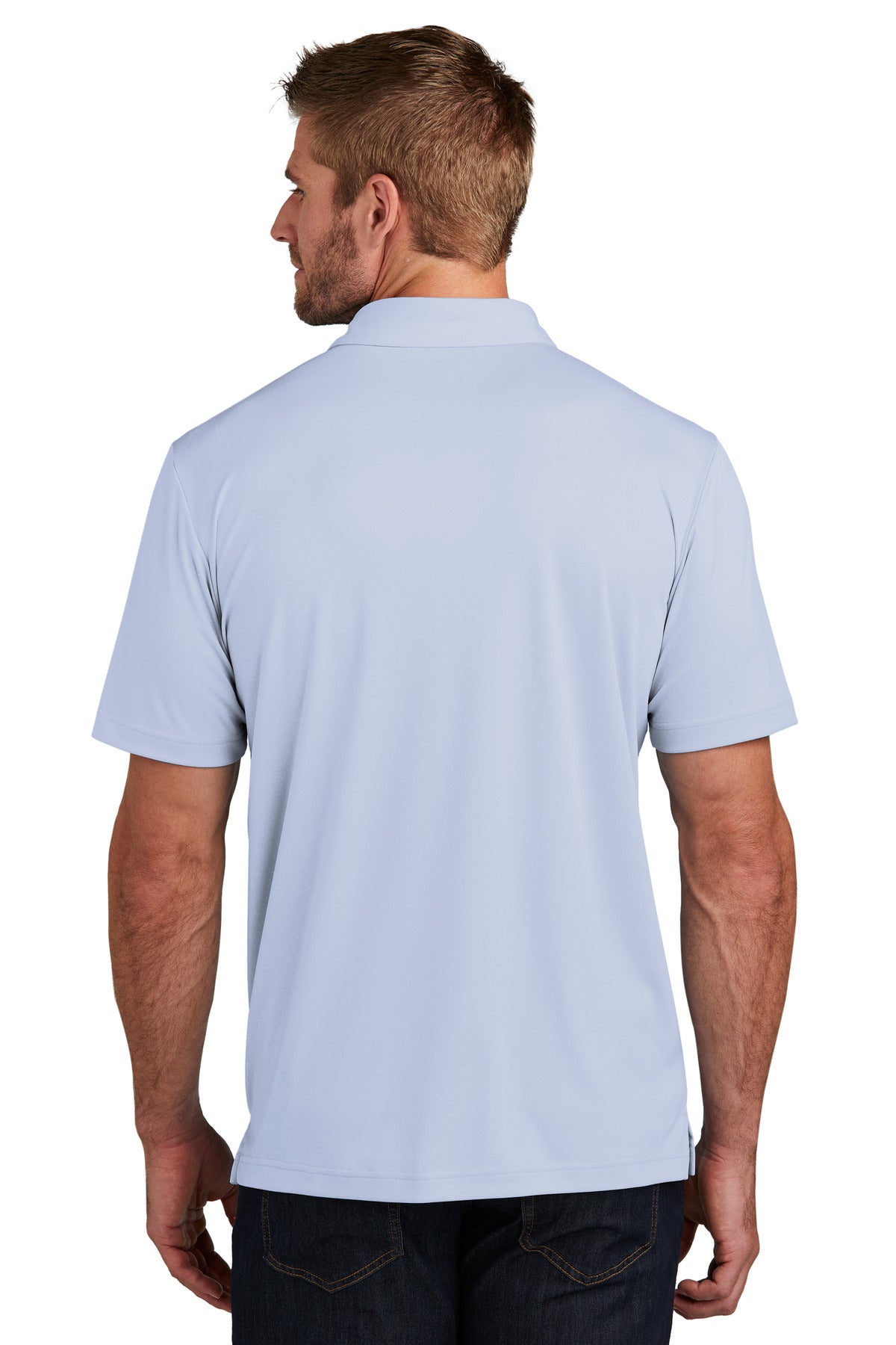KentBluHtr TravisMathew Coto Performance Chest Stripe Polo TM1MY400