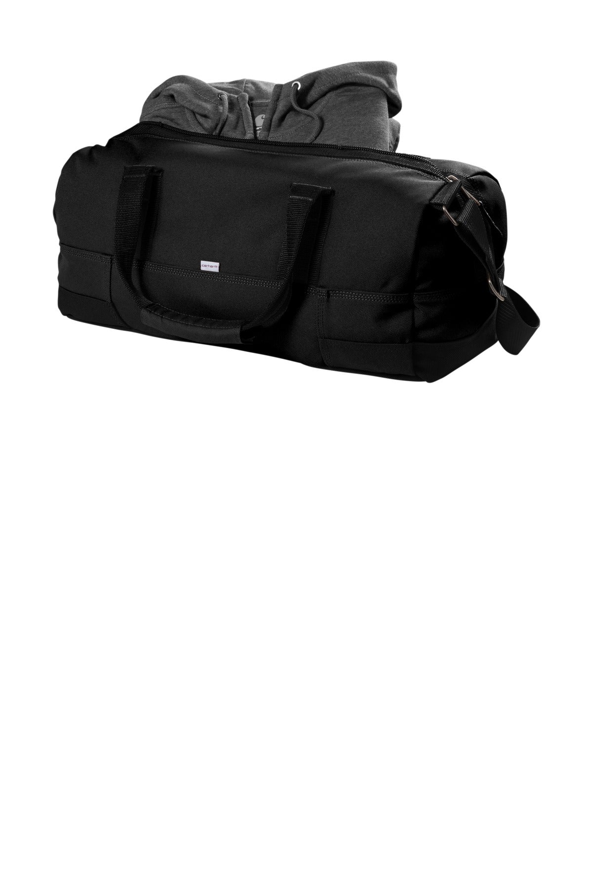 Left View of Black Carhartt Foundry Series 20" Duffel. CT89260209