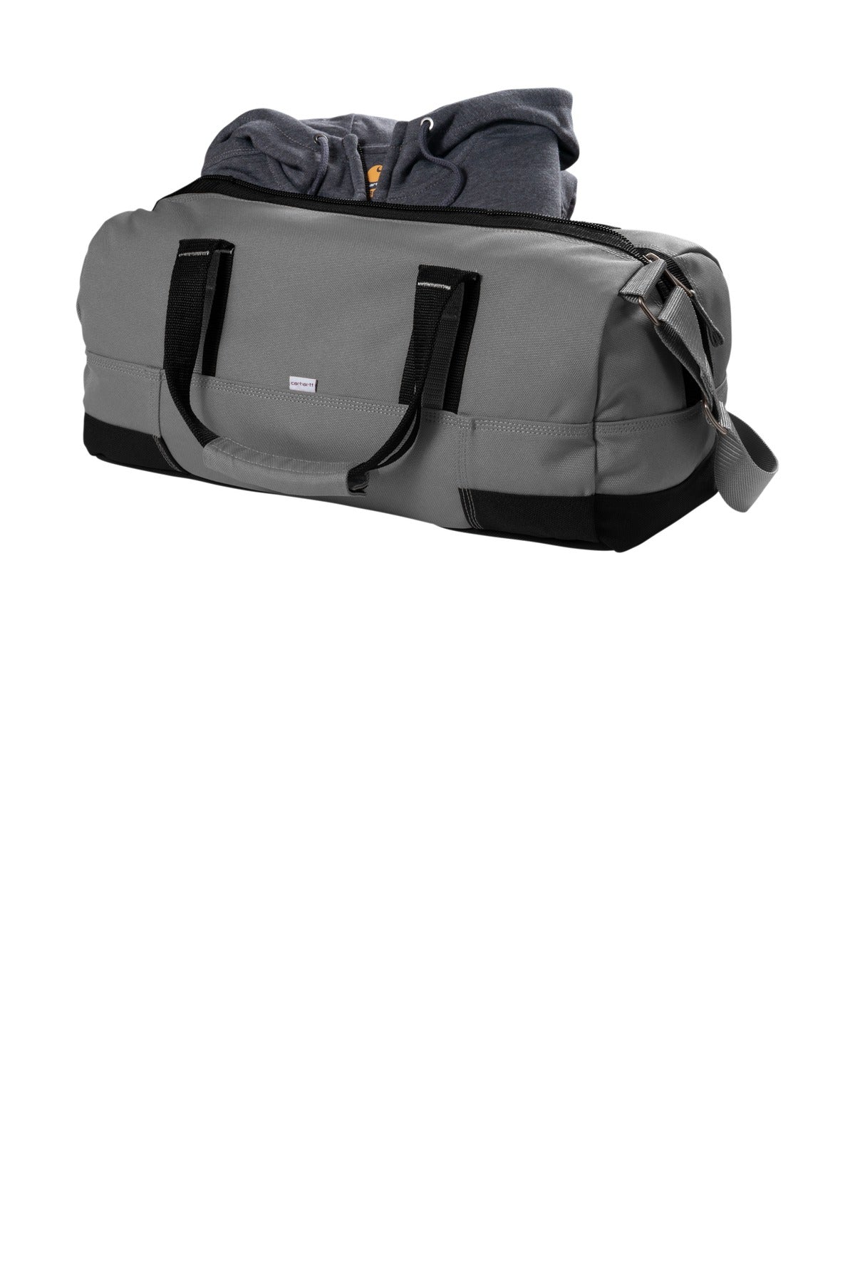 Left View of Grey Carhartt Foundry Series 20" Duffel. CT89260209