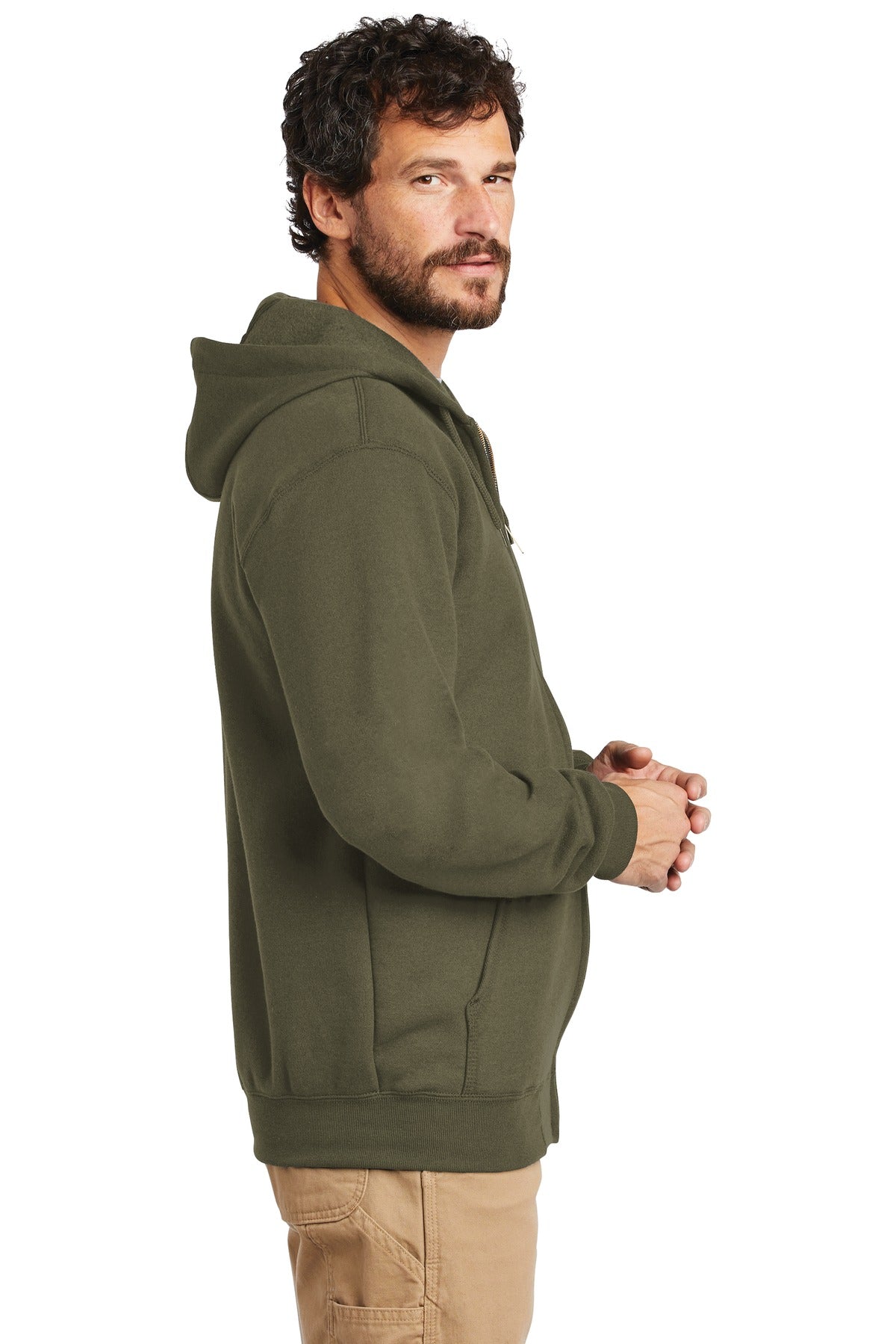 Moss Carhartt Midweight Hooded Zip-Front Sweatshirt. CTK122