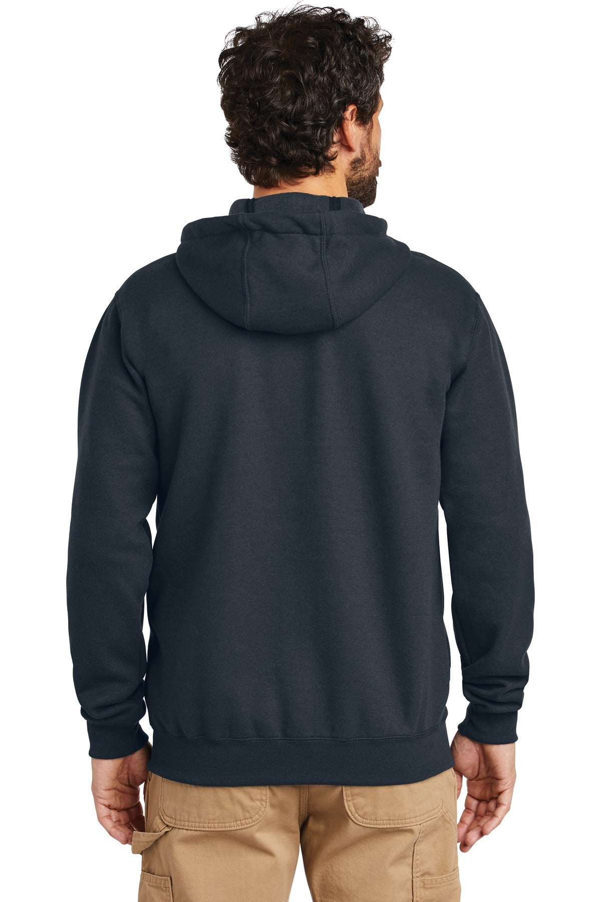 New Navy Carhartt Midweight Hooded Zip-Front Sweatshirt. CTK122