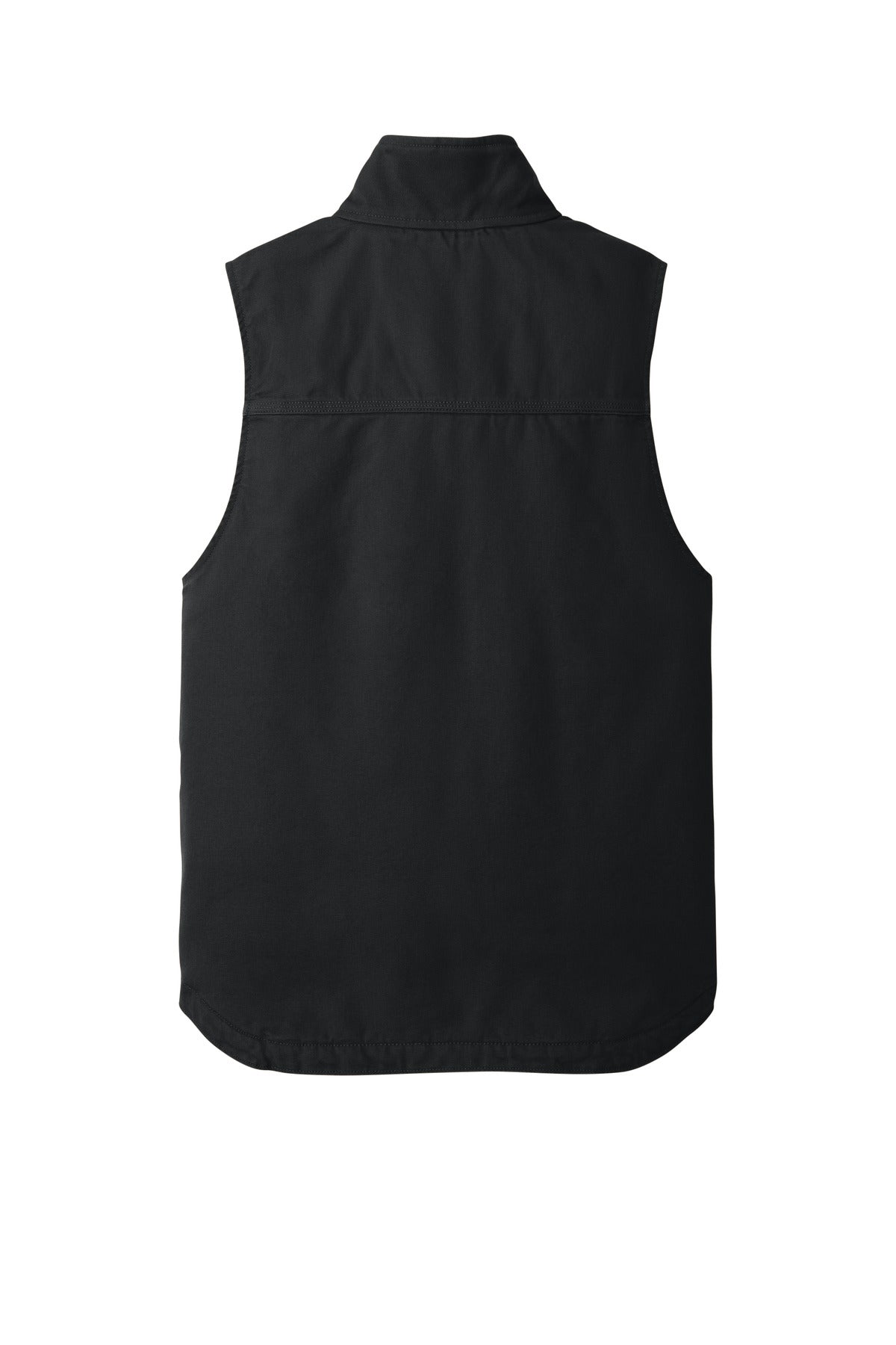 Rear View of Black Carhartt Sherpa-Lined Mock Neck Vest CT104277