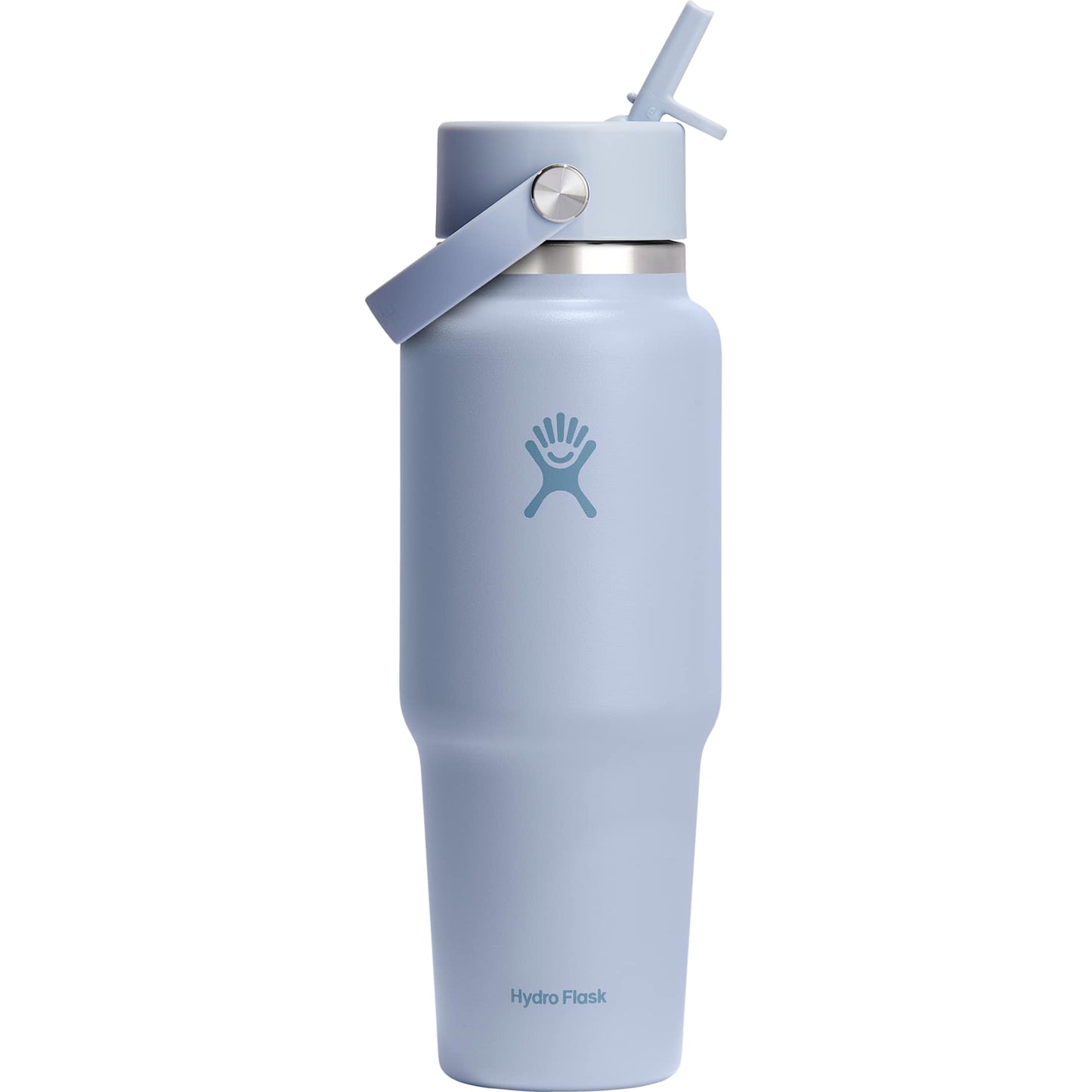 Rear View of Blue Hydro Flask® Travel Bottle w/ Flex Straw Cap 32oz