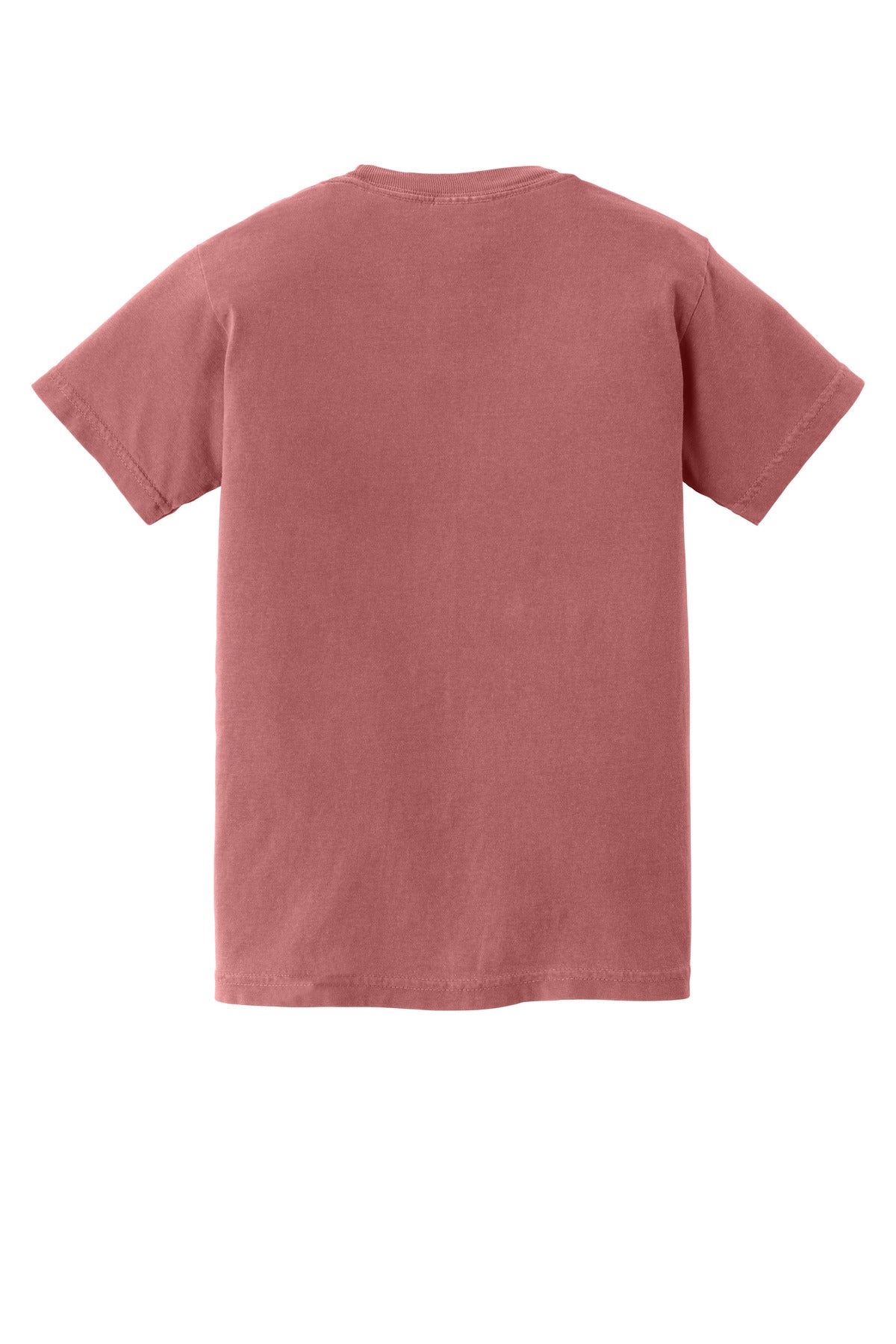 Rear View of Crimson COMFORT COLORS Youth Heavyweight Ring Spun Tee. 9018