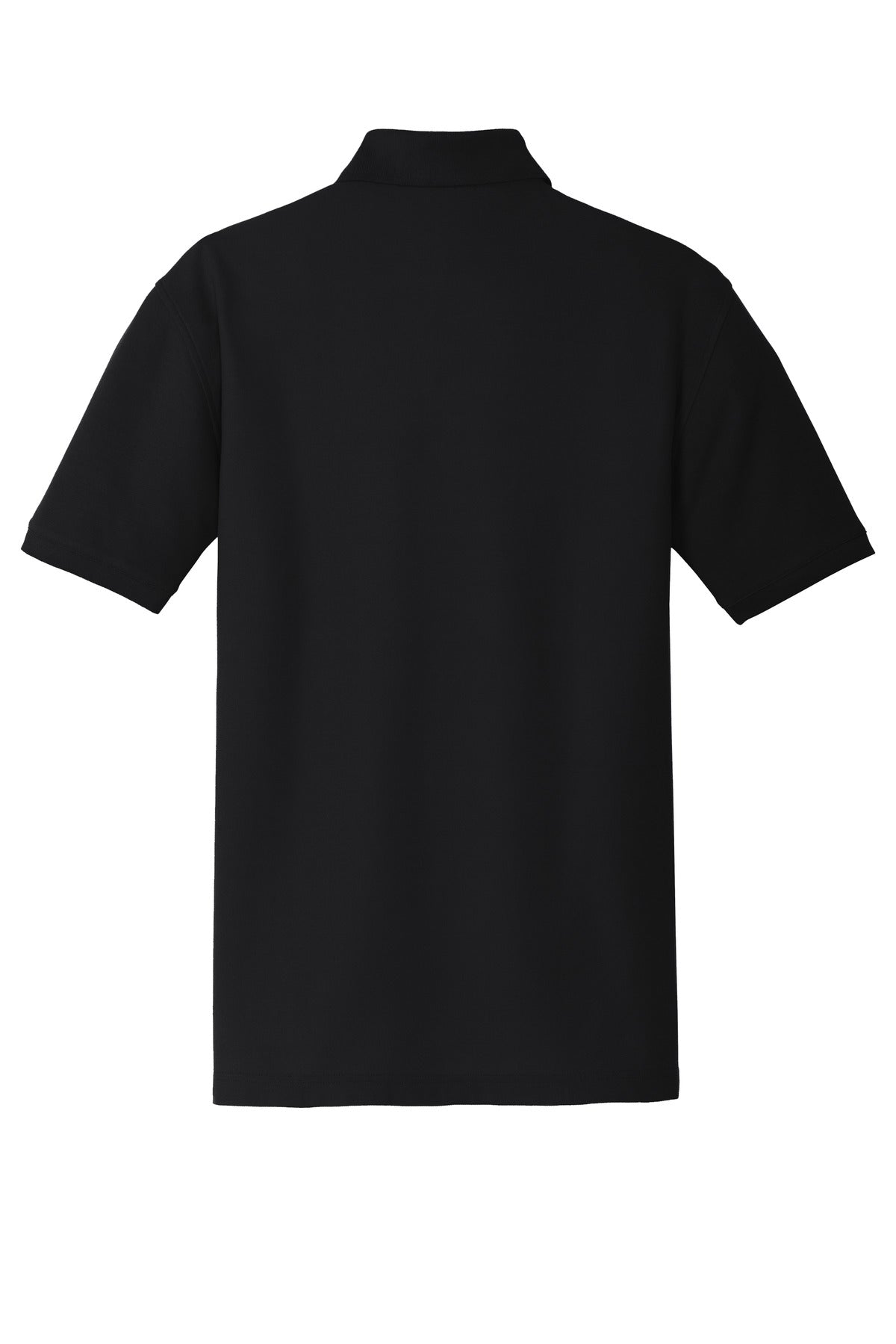 Rear View of Deep Black Port Authority Core Classic Pique Pocket Polo. K100P
