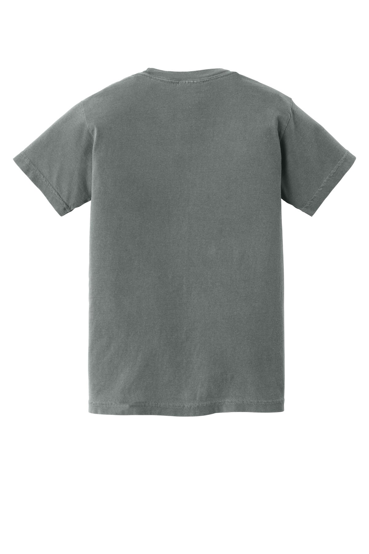 Rear View of Grey COMFORT COLORS Youth Heavyweight Ring Spun Tee. 9018
