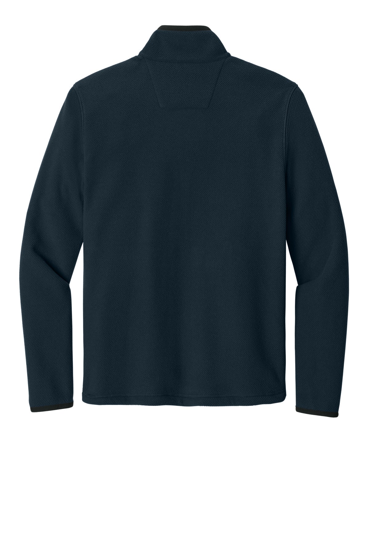 Rear View of Navy Carhartt Textured Full-Zip Fleece Jacket CT106416