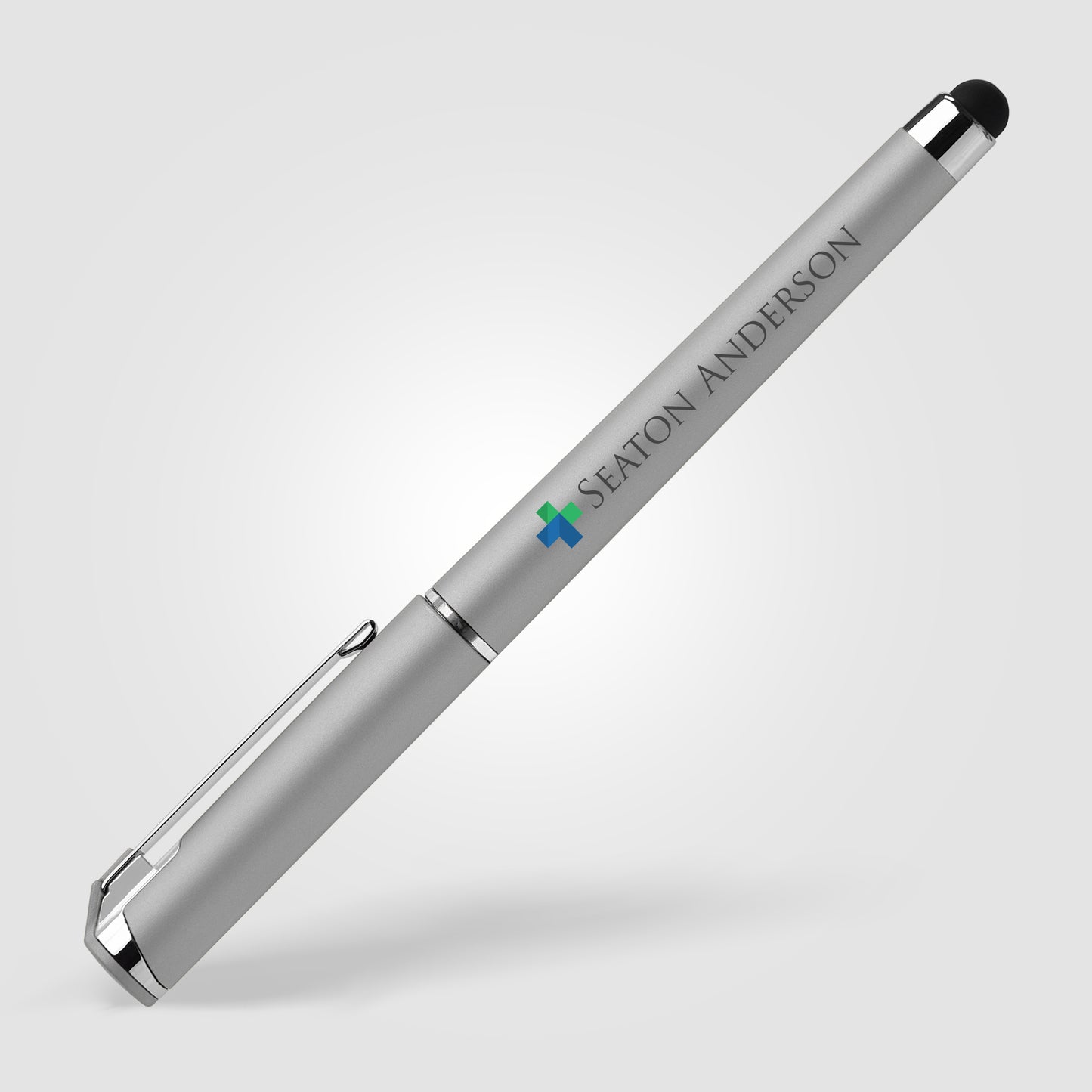 Silver (Barrel) Islander Softy Metallic Gel Pen w/ Stylus