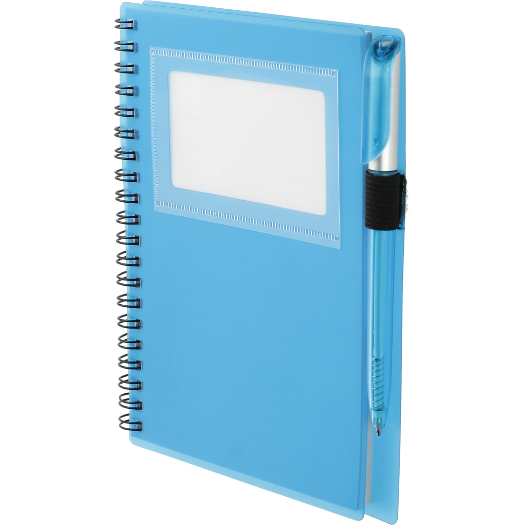 Translucent Blue (TBL) 5.5" x 7" FSC® Mix Star Spiral Notebook with Pen plain