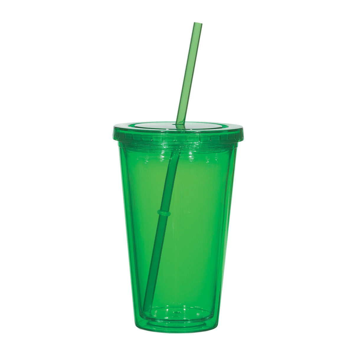 TRANSLUCENT GREEN 16 oz. Double Wall Tumbler plain grouped