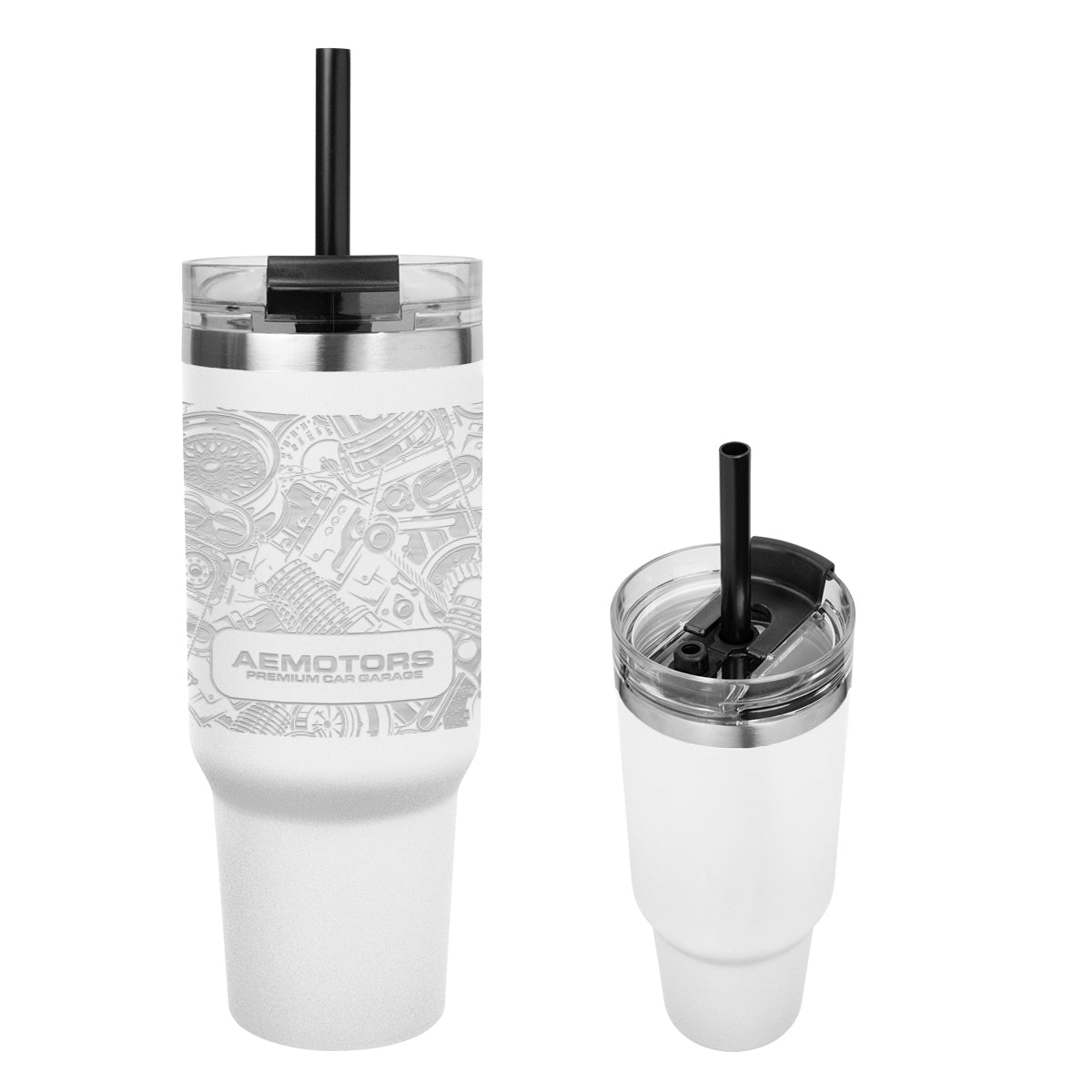 WHITE 40 OZ. FULL LASER NAOMI INTREPID STAINLESS STEEL TUMBLER grouped