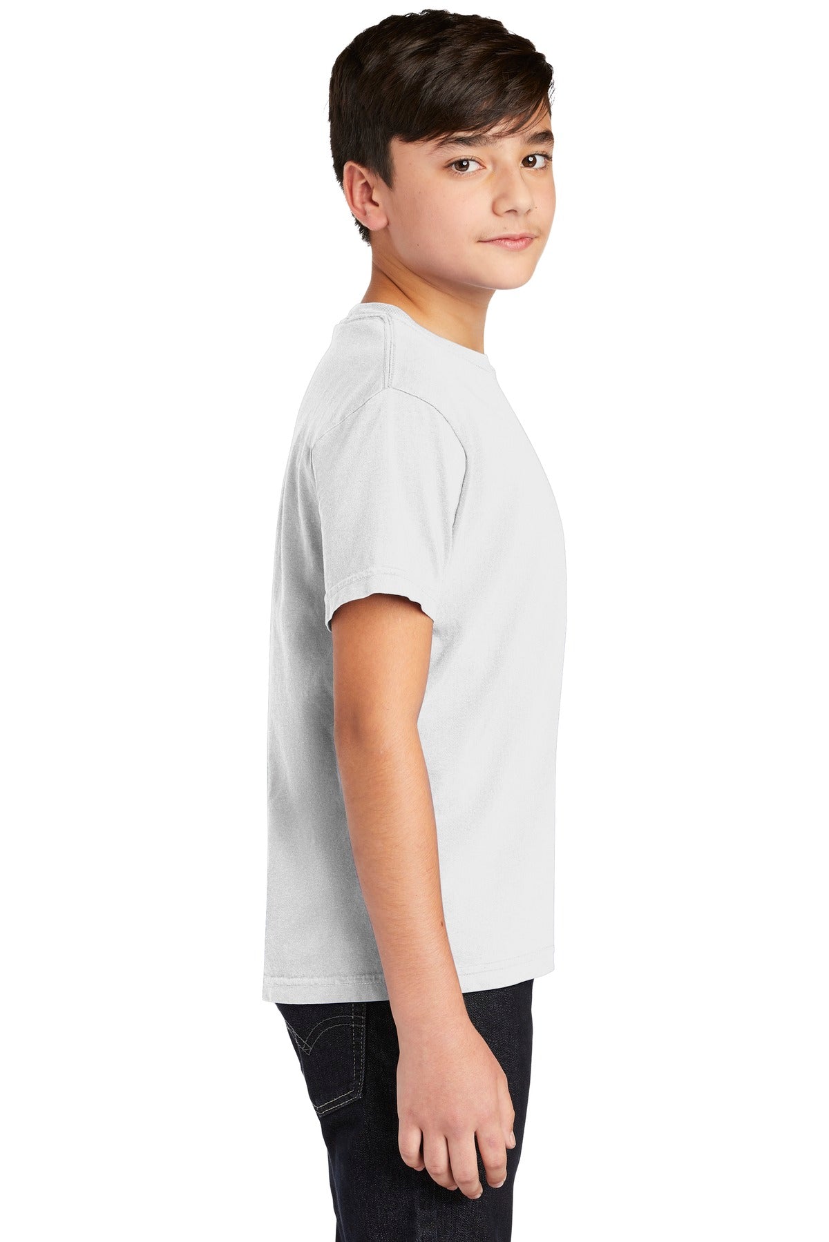 White COMFORT COLORS Youth Heavyweight Ring Spun Tee. 9018