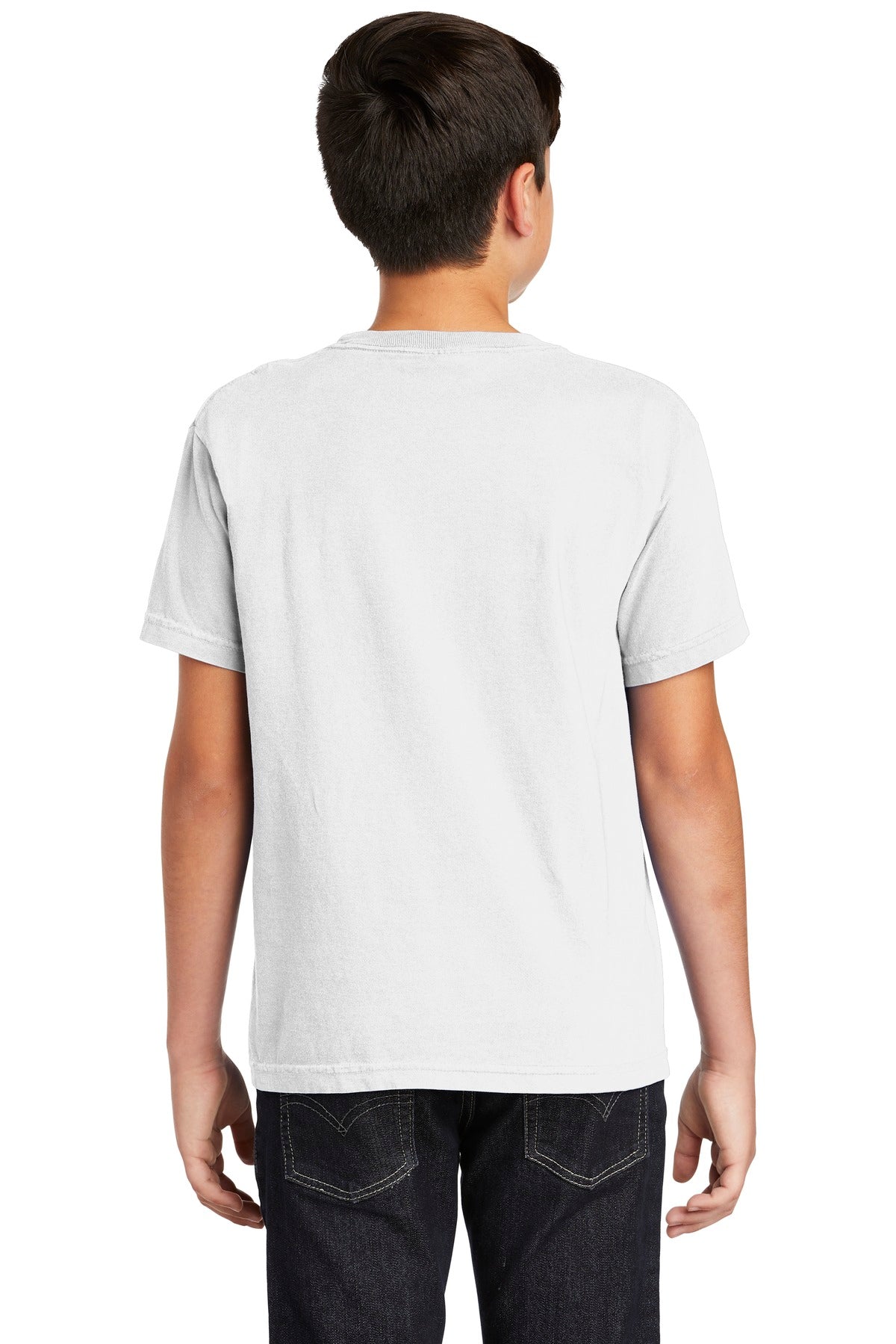 White COMFORT COLORS Youth Heavyweight Ring Spun Tee. 9018
