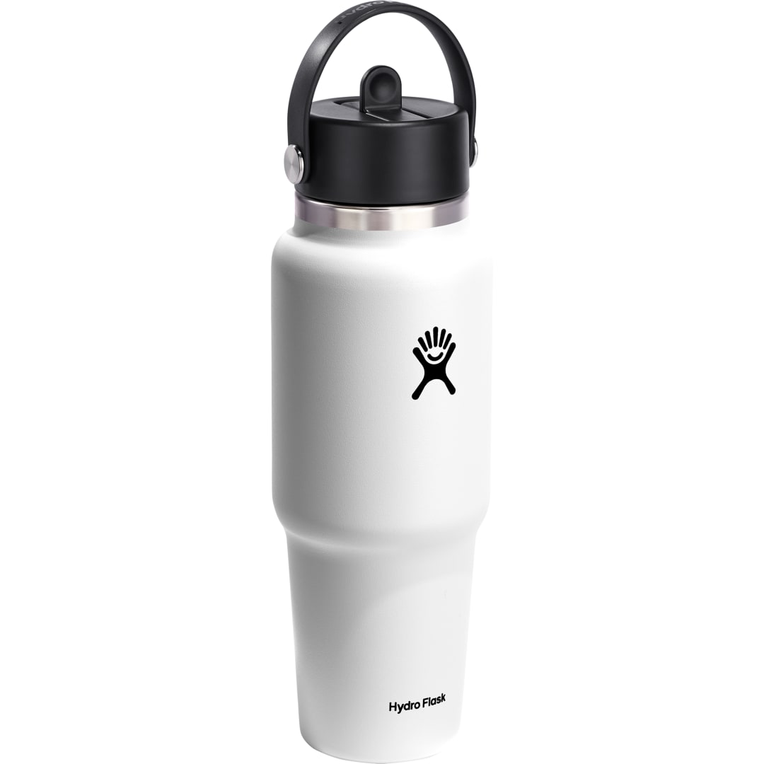 White Hydro Flask® Travel Bottle w/ Flex Straw Cap 32oz