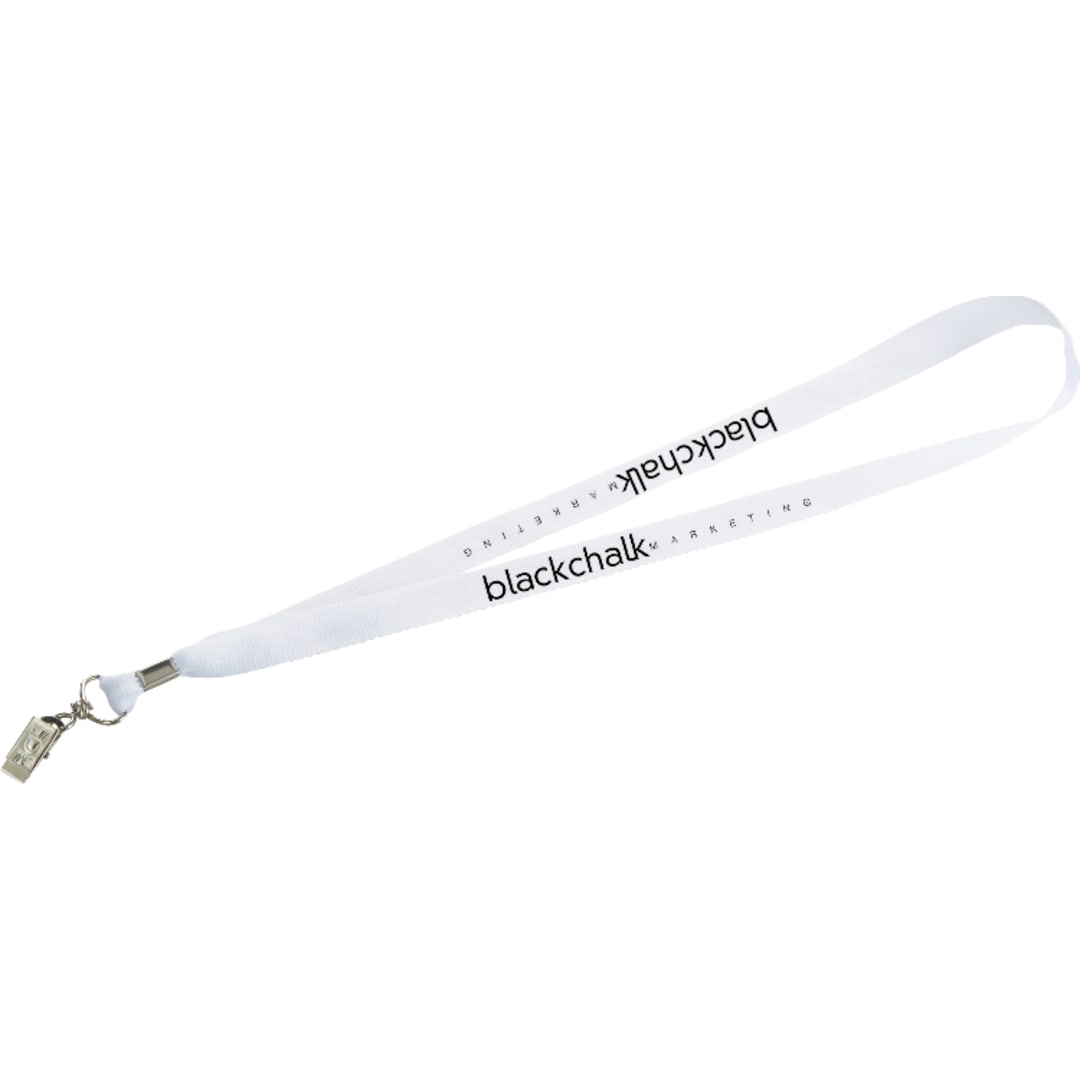White Lanyard with Bulldog Clip