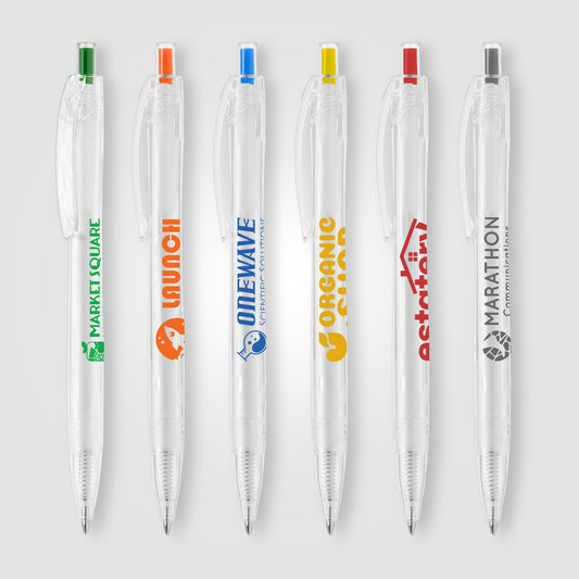 Aqua Clear - RPET Recycled Plastic Pen  grouped