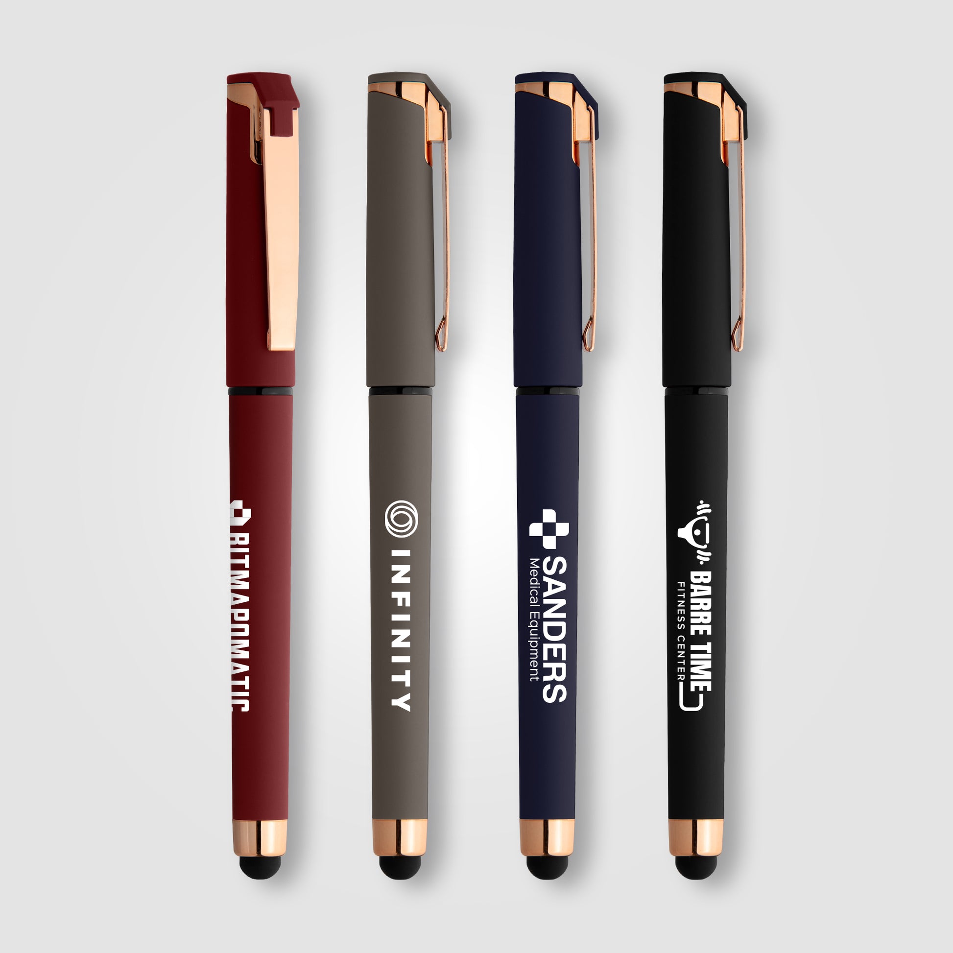 Islander Softy Rose Gold Gel Pen w/ Stylus  grouped