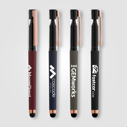 Kappa Softy Rose Gold Gel Pen w/ Stylus  grouped