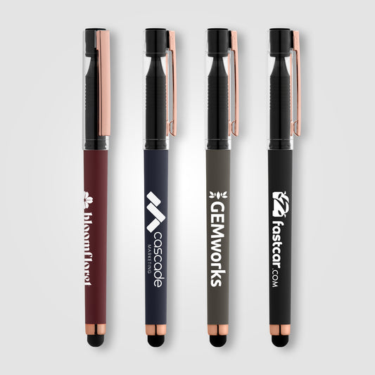 Kappa Softy Rose Gold Gel Pen w/ Stylus  grouped