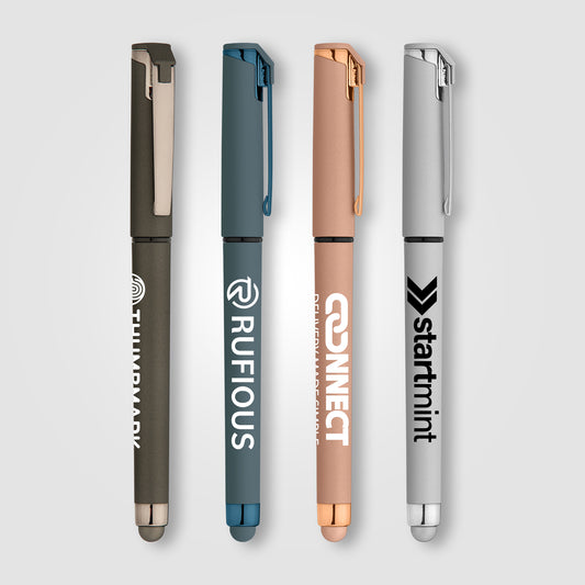 Islander Softy Monochrome Metallic Stylus Gel Pen  grouped