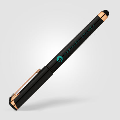 Black (Barrel) Islander Pearl Rose Gold Stylus Gel Pen