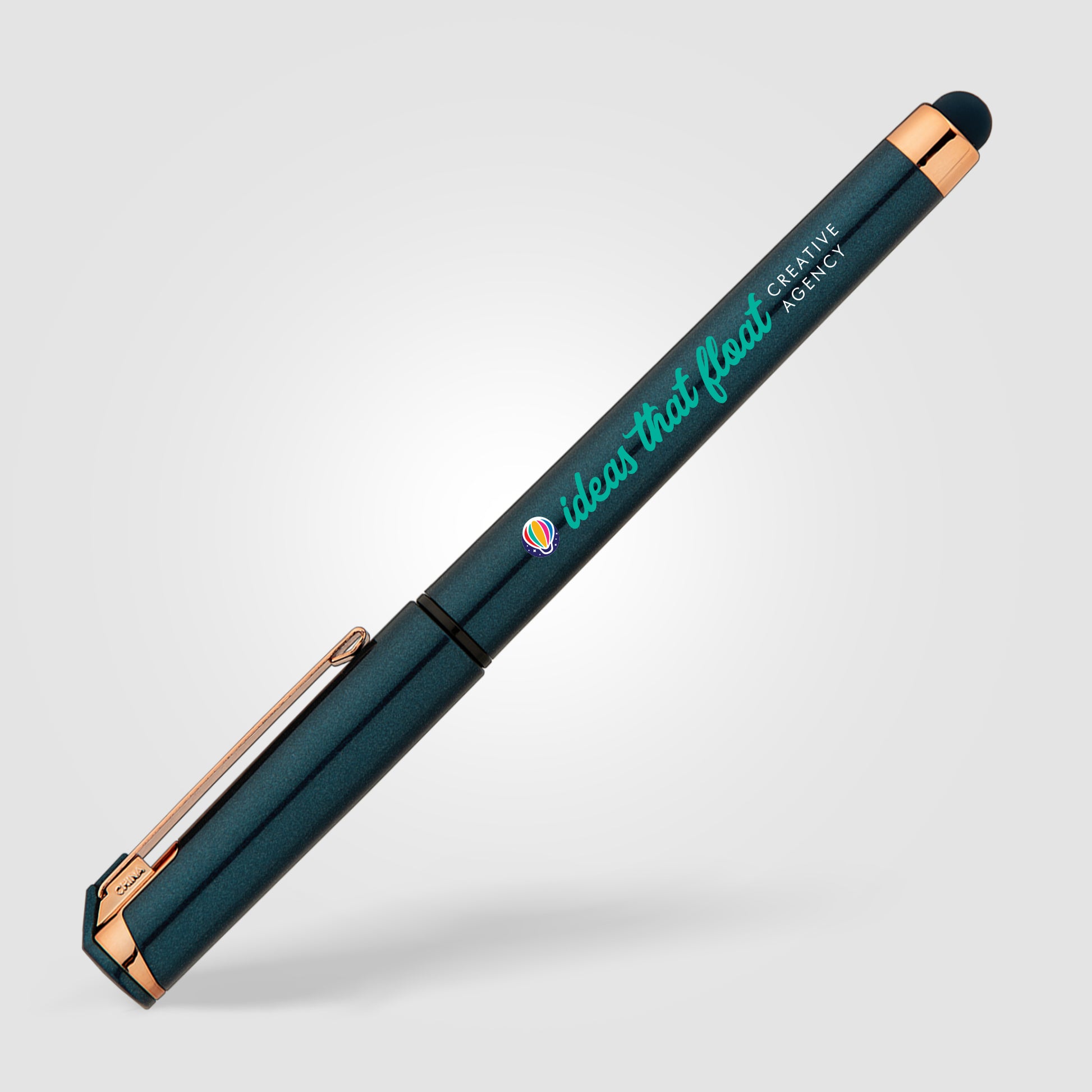 Dark Blue (Barrel) Islander Pearl Rose Gold Stylus Gel Pen