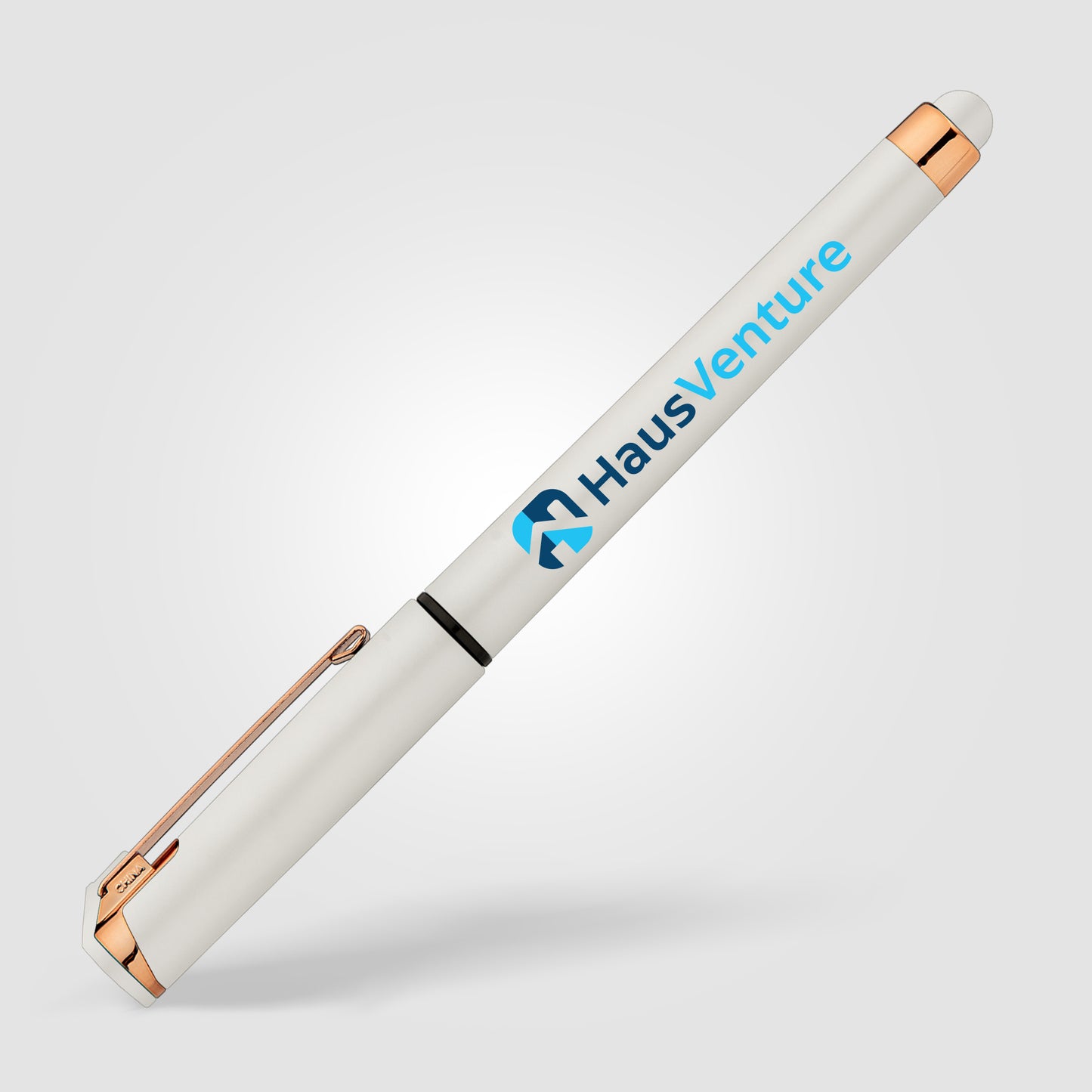 White (Barrel) Islander Pearl Rose Gold Stylus Gel Pen
