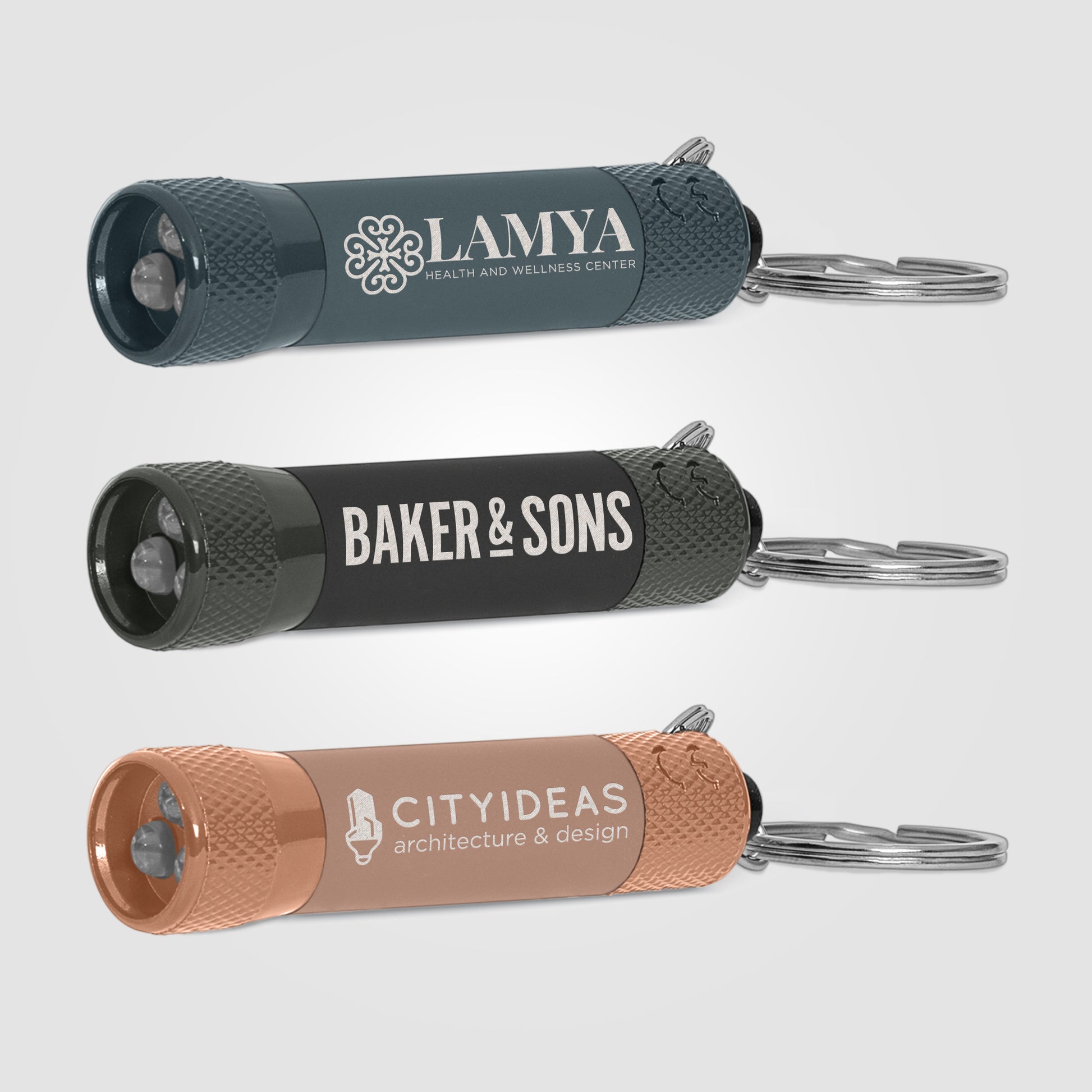Chroma Softy Monochrome Metallic - LED Flashlight with Keyring  grouped