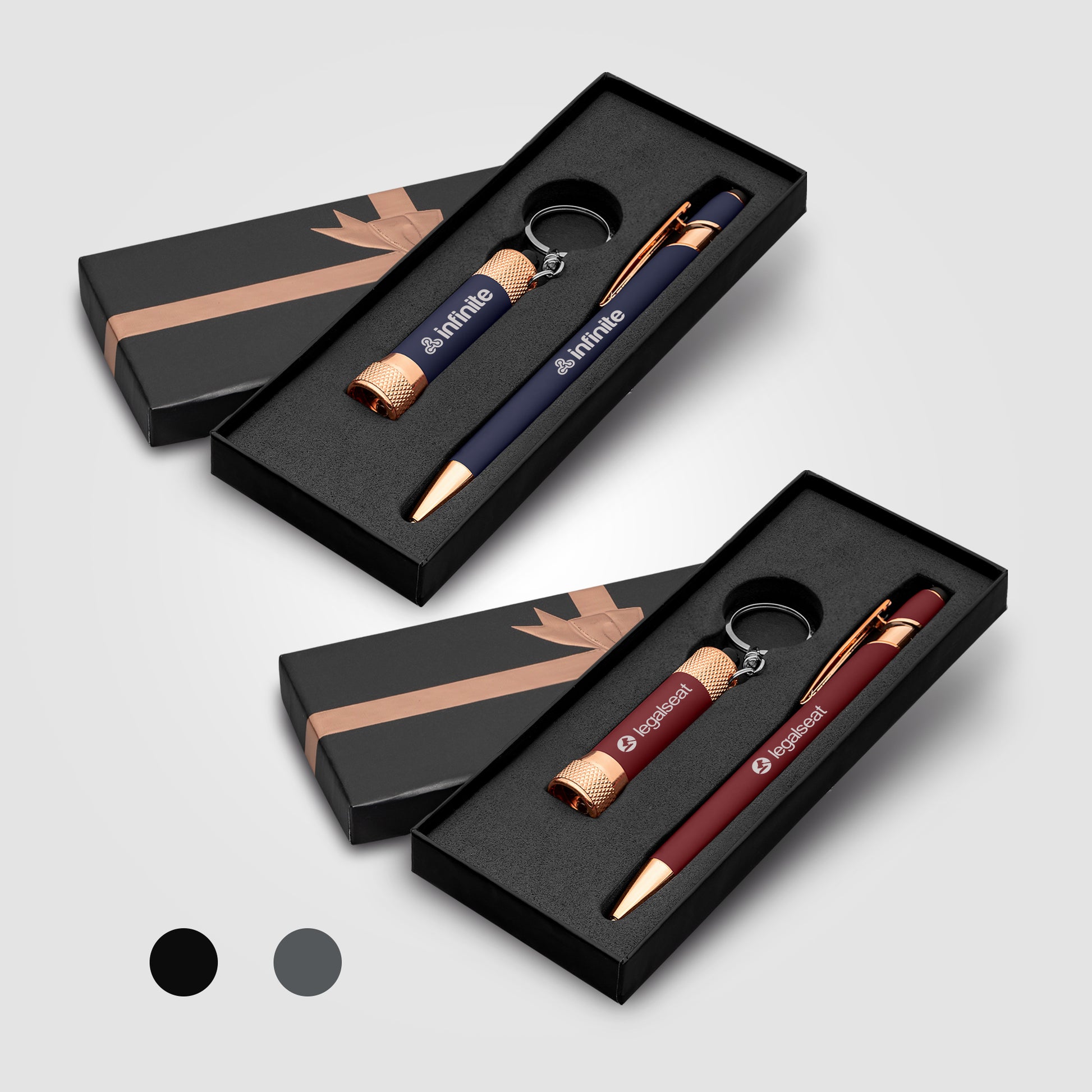 Ellipse & Chroma Softy Rose Gold Classic Ribbon Gift Set  grouped