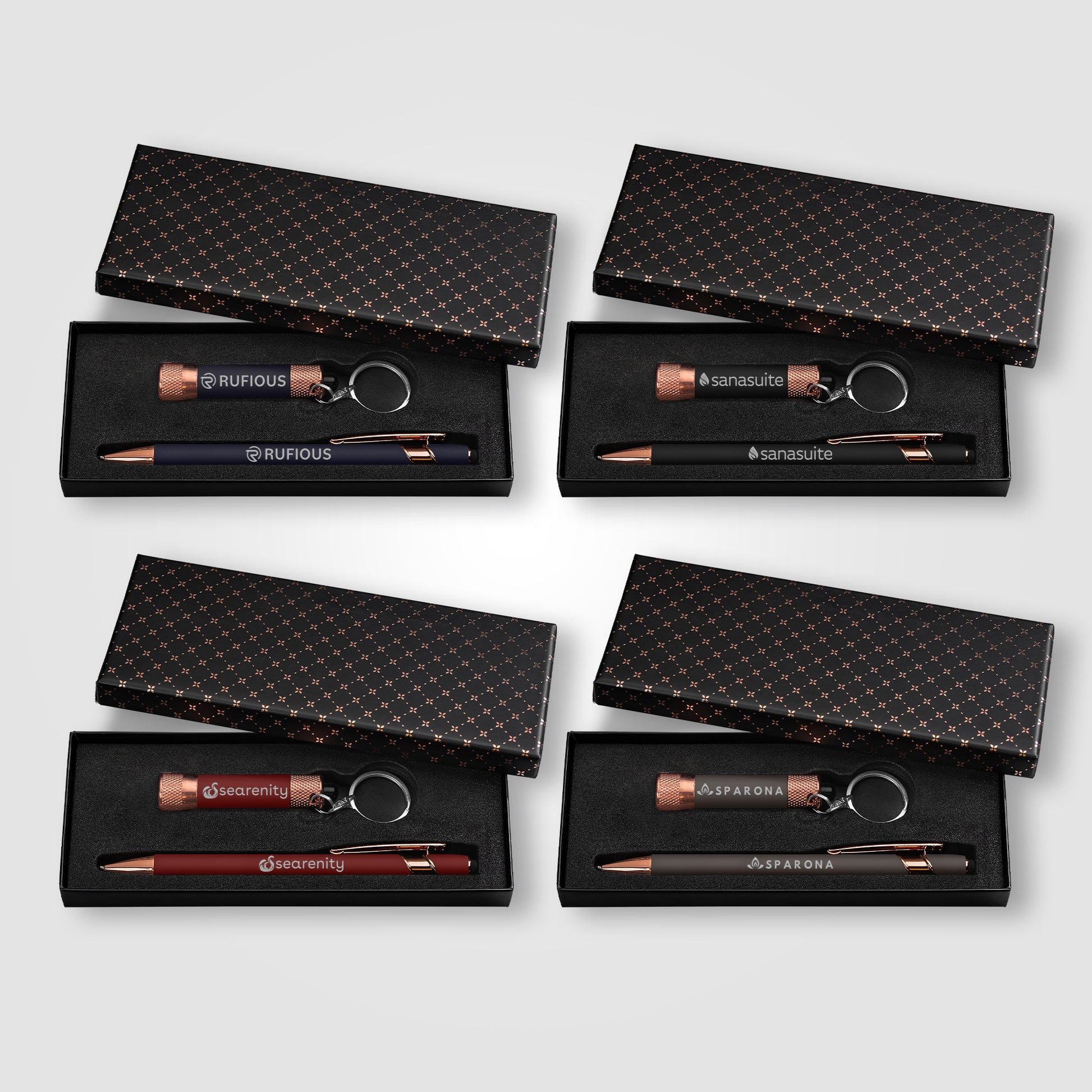 Ellipse & Chroma Rose Gold Cross-Pattern Gift Set  grouped