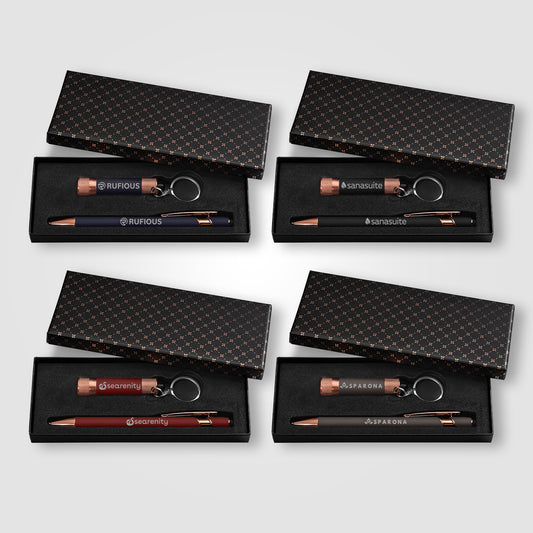 Ellipse & Chroma Rose Gold Cross-Pattern Gift Set  grouped