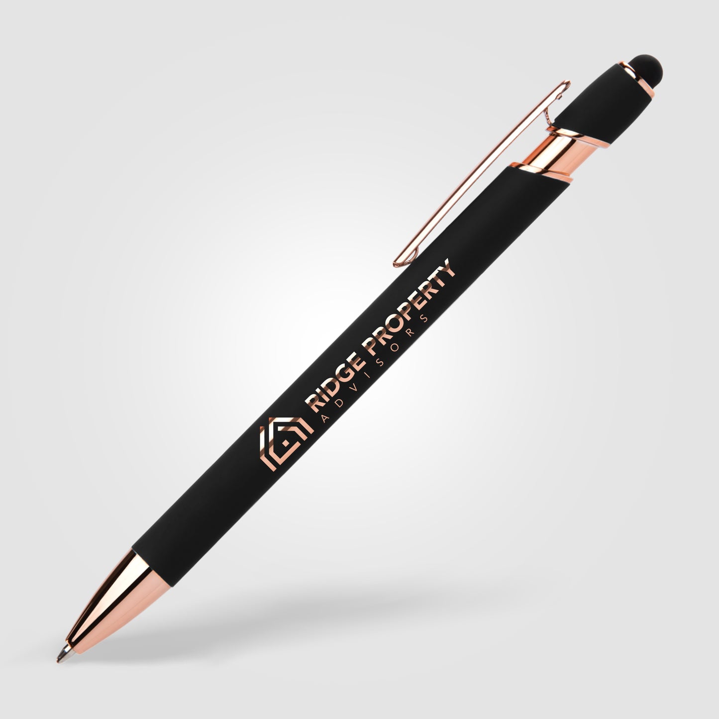 Black (Barrel) Ellipse Softy Rose Gold Classic w/ Stylus