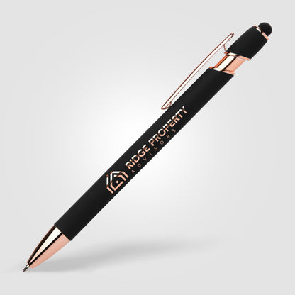 Black (Barrel) Ellipse Softy Rose Gold Classic w/ Stylus