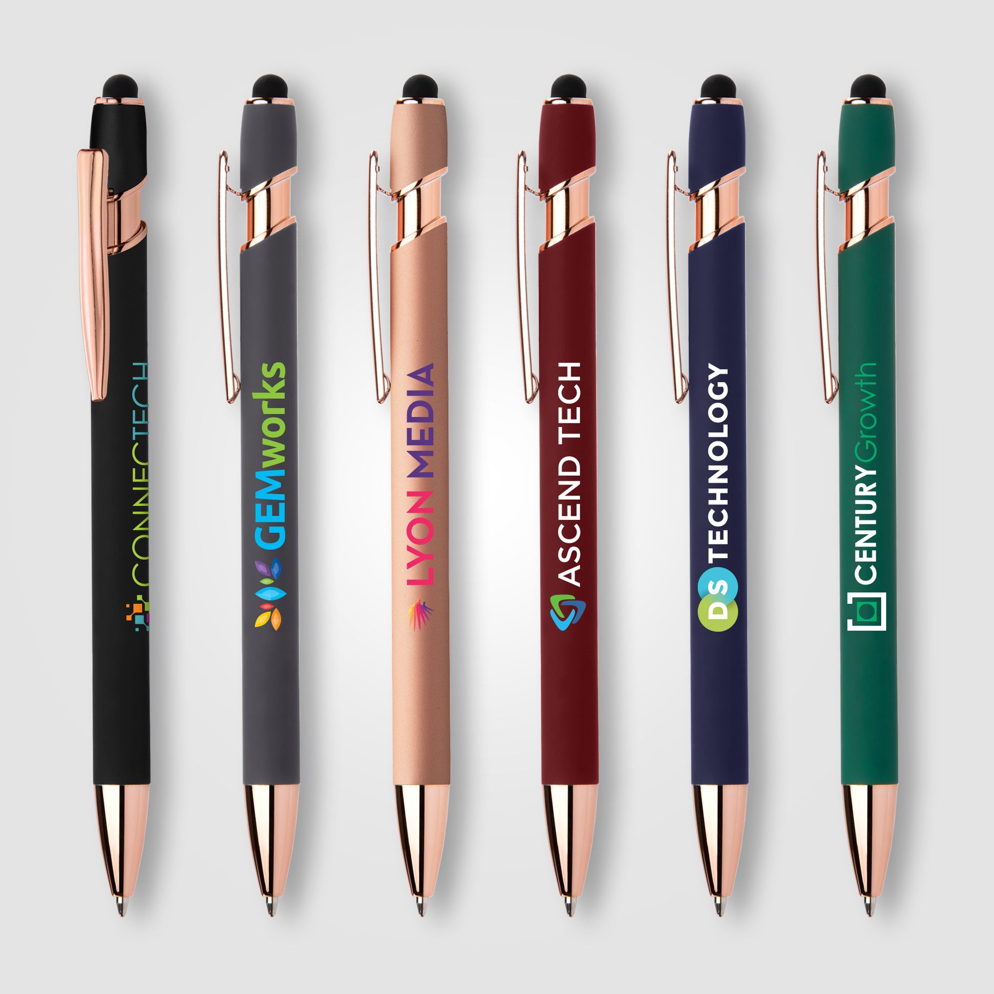 Assorted (Barrel) Ellipse Gel Softy Rose Gold w/Stylus