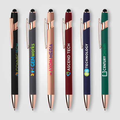 Assorted (Barrel) Ellipse Gel Softy Rose Gold w/Stylus