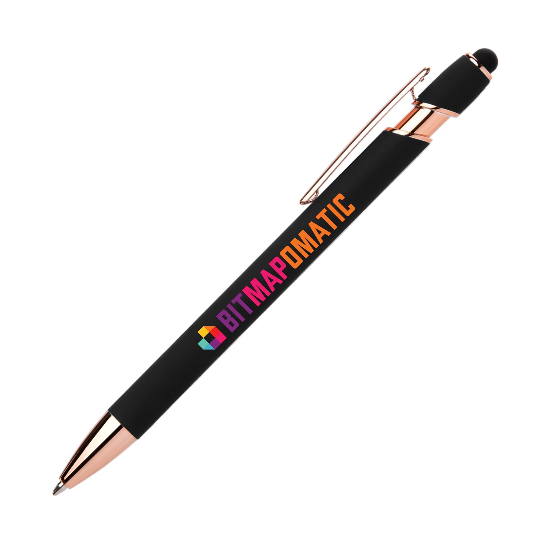 Black (Barrel) Ellipse Gel Softy Rose Gold w/Stylus