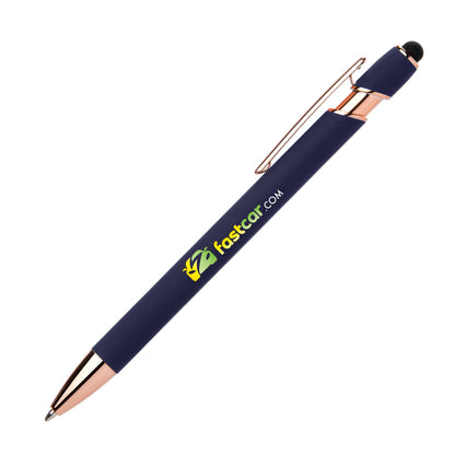 Dark Blue (Barrel) Ellipse Gel Softy Rose Gold w/Stylus