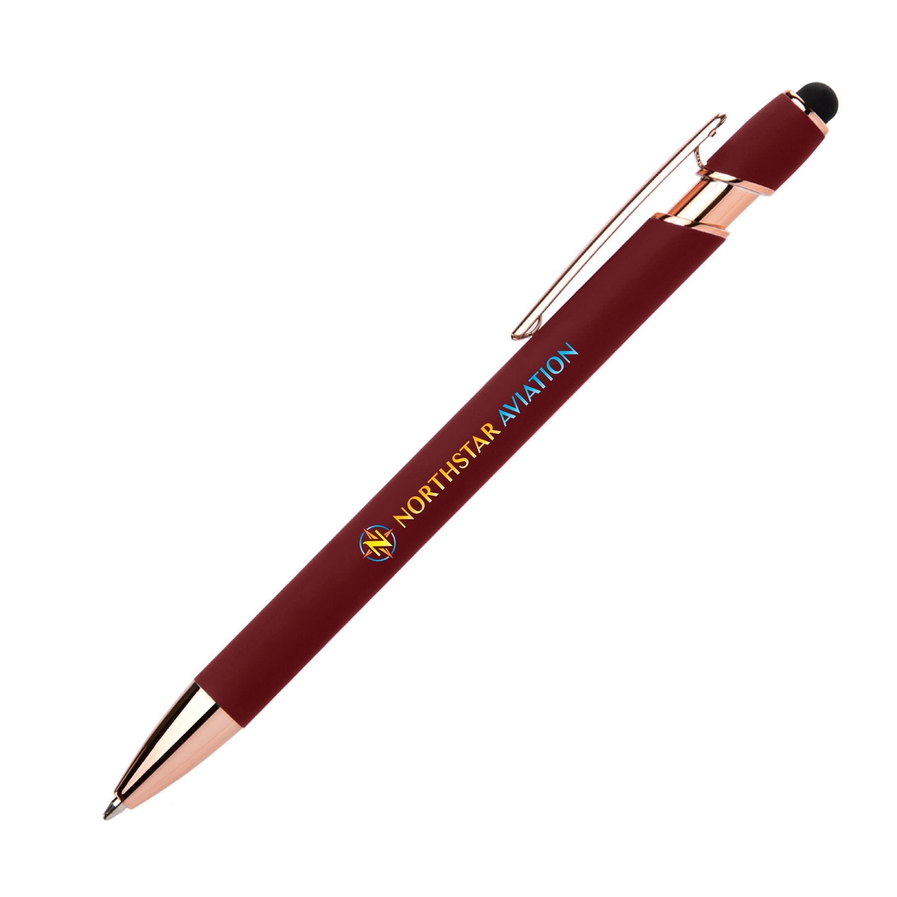 Burgundy (Barrel) Ellipse Gel Softy Rose Gold w/Stylus
