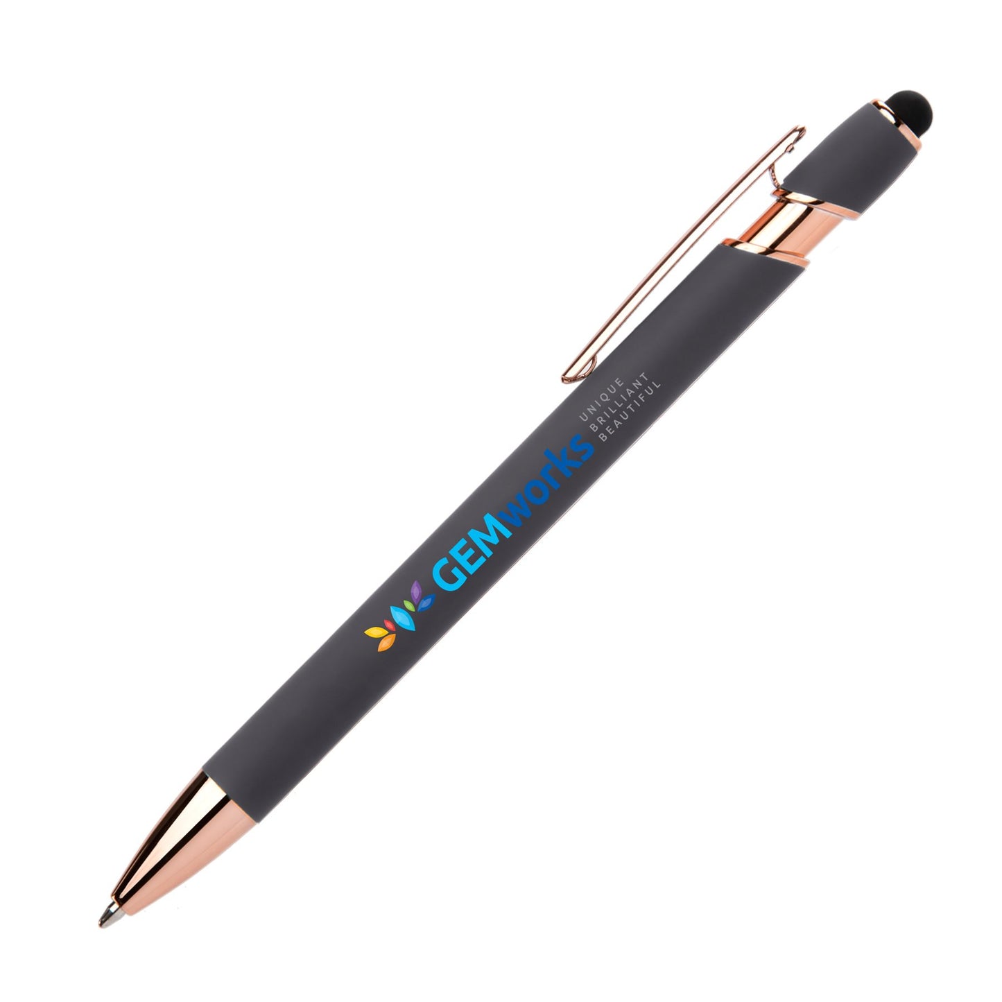 Gray (Barrel) Ellipse Gel Softy Rose Gold w/Stylus