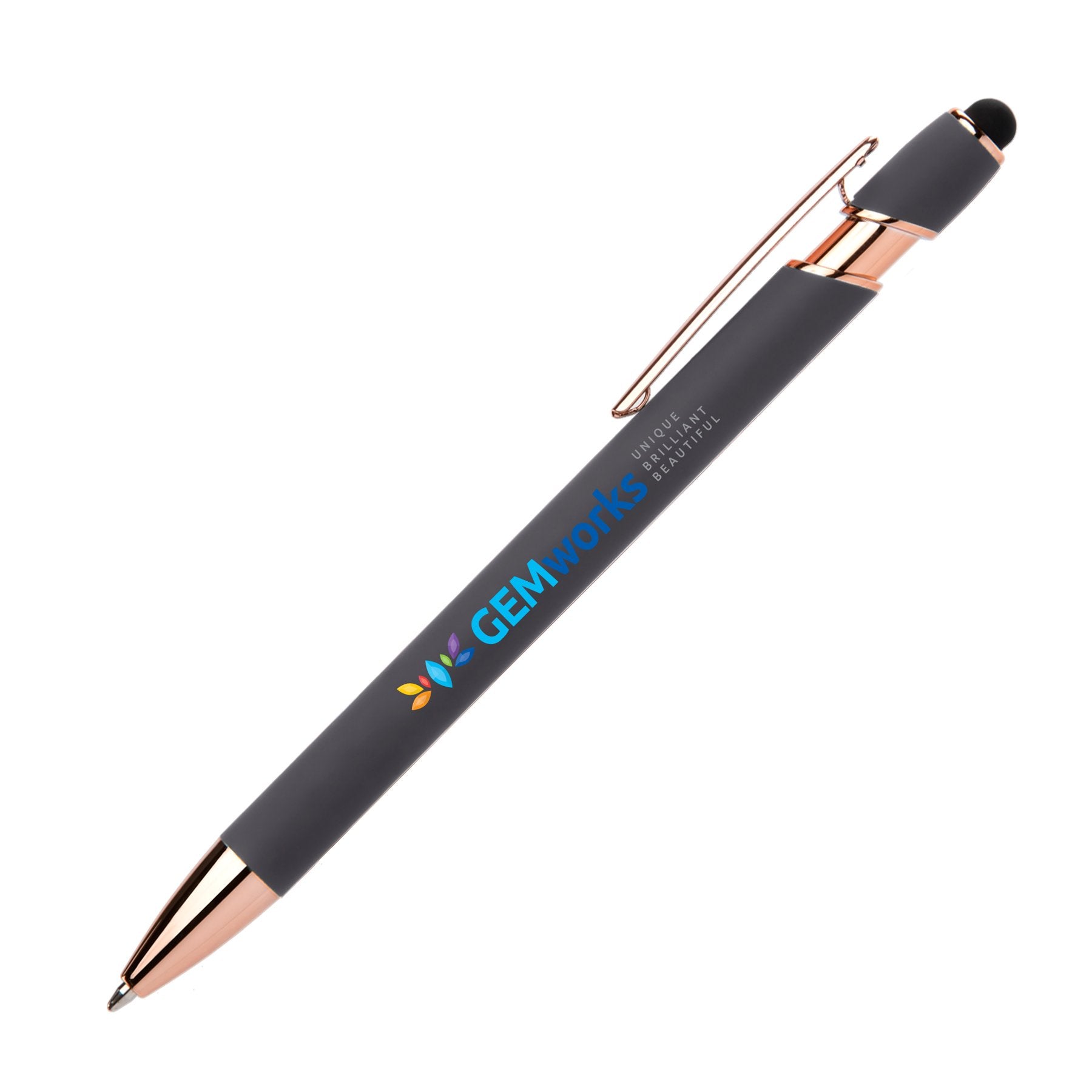 Gray (Barrel) Ellipse Gel Softy Rose Gold w/Stylus