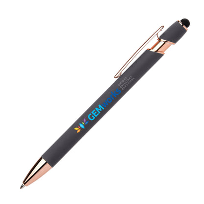 Gray (Barrel) Ellipse Gel Softy Rose Gold w/Stylus