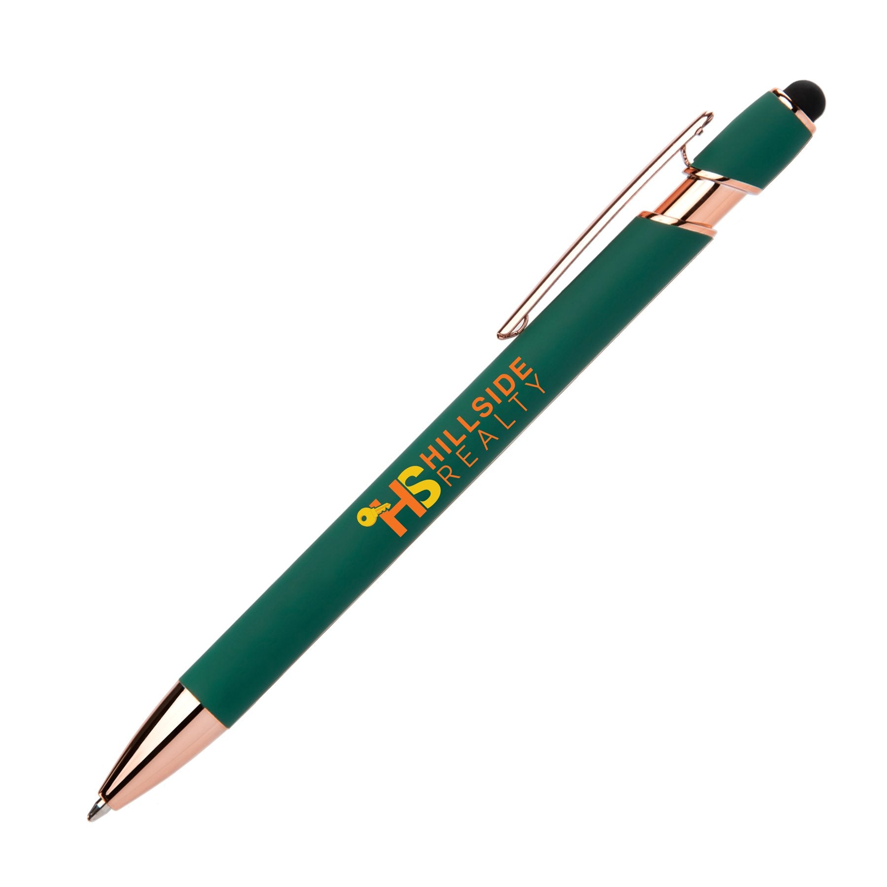 Green (Barrel) Ellipse Gel Softy Rose Gold w/Stylus