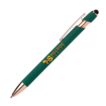 Green (Barrel) Ellipse Gel Softy Rose Gold w/Stylus