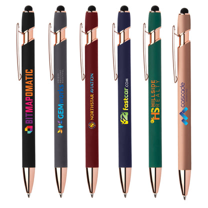 Assorted (Barrel) Ellipse Gel Softy Rose Gold w/Stylus