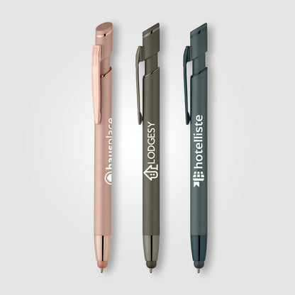 Pacific Softy Monochrome Metallic Pen w/ Stylus  grouped