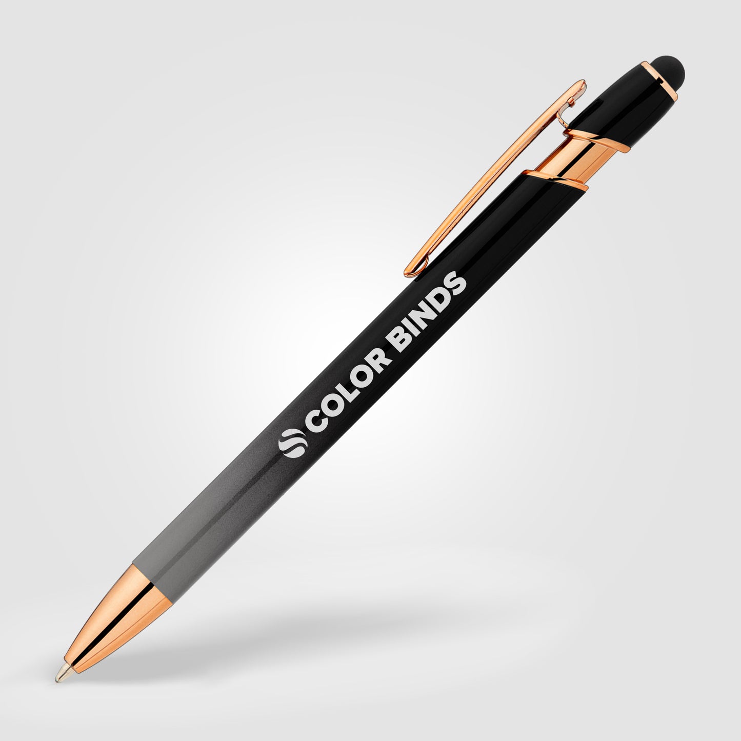 Gray (Barrel) Ellipse Ombre Rose Gold Stylus Pen