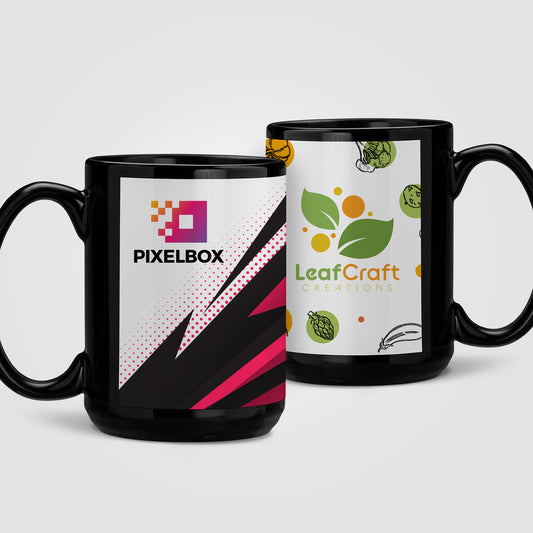 SimpliColor 15 oz. Black Ceramic Mug  grouped