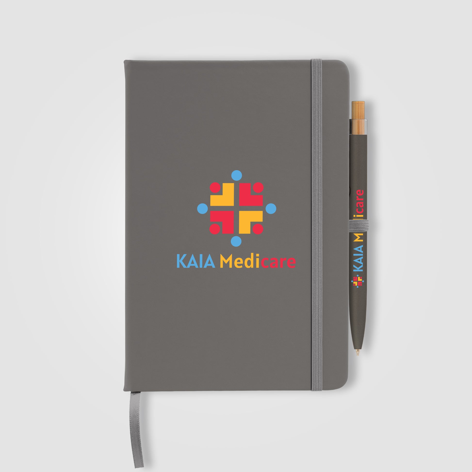 Gray (Barrel) Wilde Recycled Hard Cover Journal & Pen Set - A5 5.5'' x 8.3''