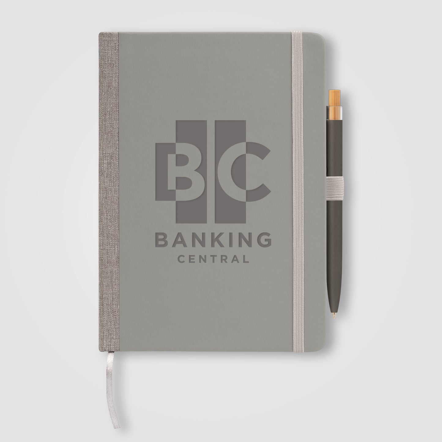 Gray (Barrel) Steinbeck Recycled Hard Cover Journal & Pen Set - A5 5.9'' x 8.3''