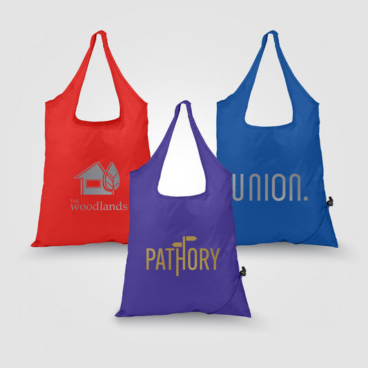 Capri - Foldaway Shopping Tote Bag - 210D Polyester - Metallic imprint  grouped